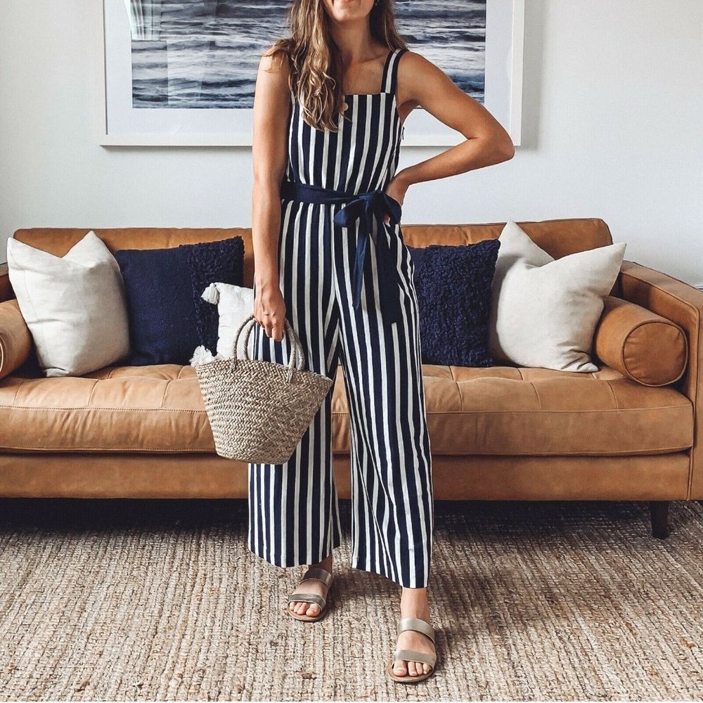 J CREW Knit Striped Jumpsuit NEW without tags